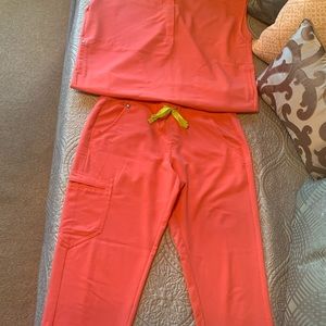 FIGS Scrub Set- Coral color (limited edition)